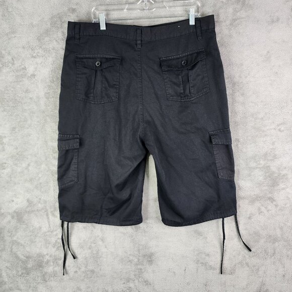 Men's Black Cargo Shorts Brooklyn State 14" Inseam Size 38 - Picture 5 of 9